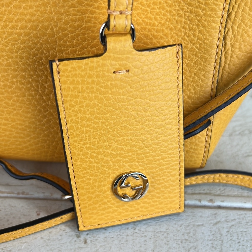 Gucci Yellow Leather Mini Swing Tote Bag ✅COA Included - Picture 11 of 16